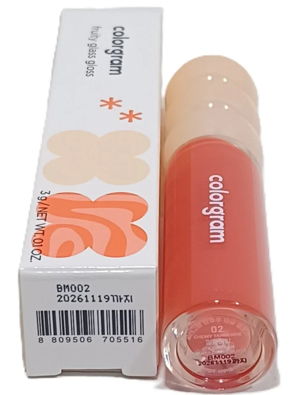 1 NIB Colorgram Fruity Glass Lip Gloss Sweet Tangerine Orange Hydrating Plumping